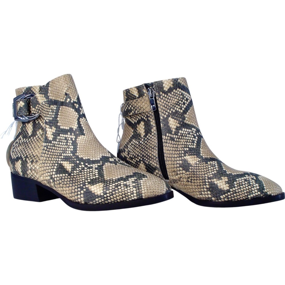 Steven by Steve Madden Ringer Snakeskin‎ Ankle Boots 6M Buckle Water Resistant - Picture 10 of 13